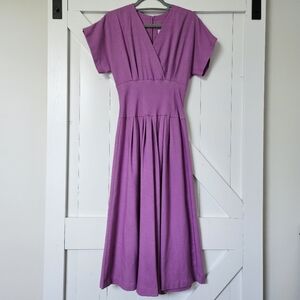 Vintage Toni Todd purple 70s dress midi fit & flare girlhood feminine XS